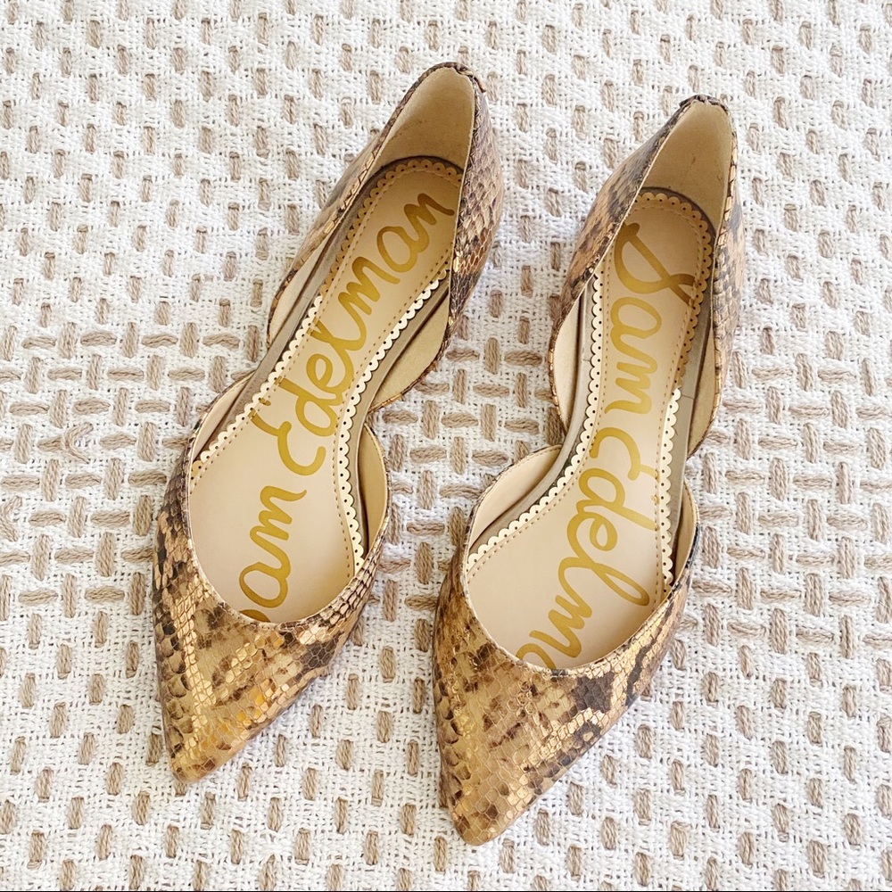 Sam Edelman Rodney Snakeskin Flats 5.5 New $120